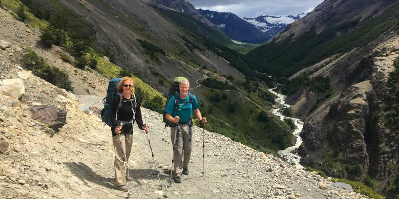 Mike and Sue trekking